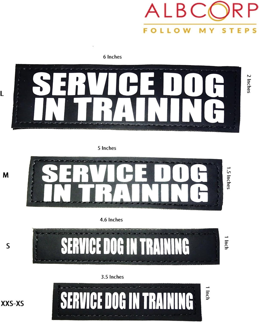 Enhance Your Service Dog's Safety with Reflective Service Dog in Training Patches - Medium Size (5 x 1.5 Inches) with Secure Hook and Loop Backing