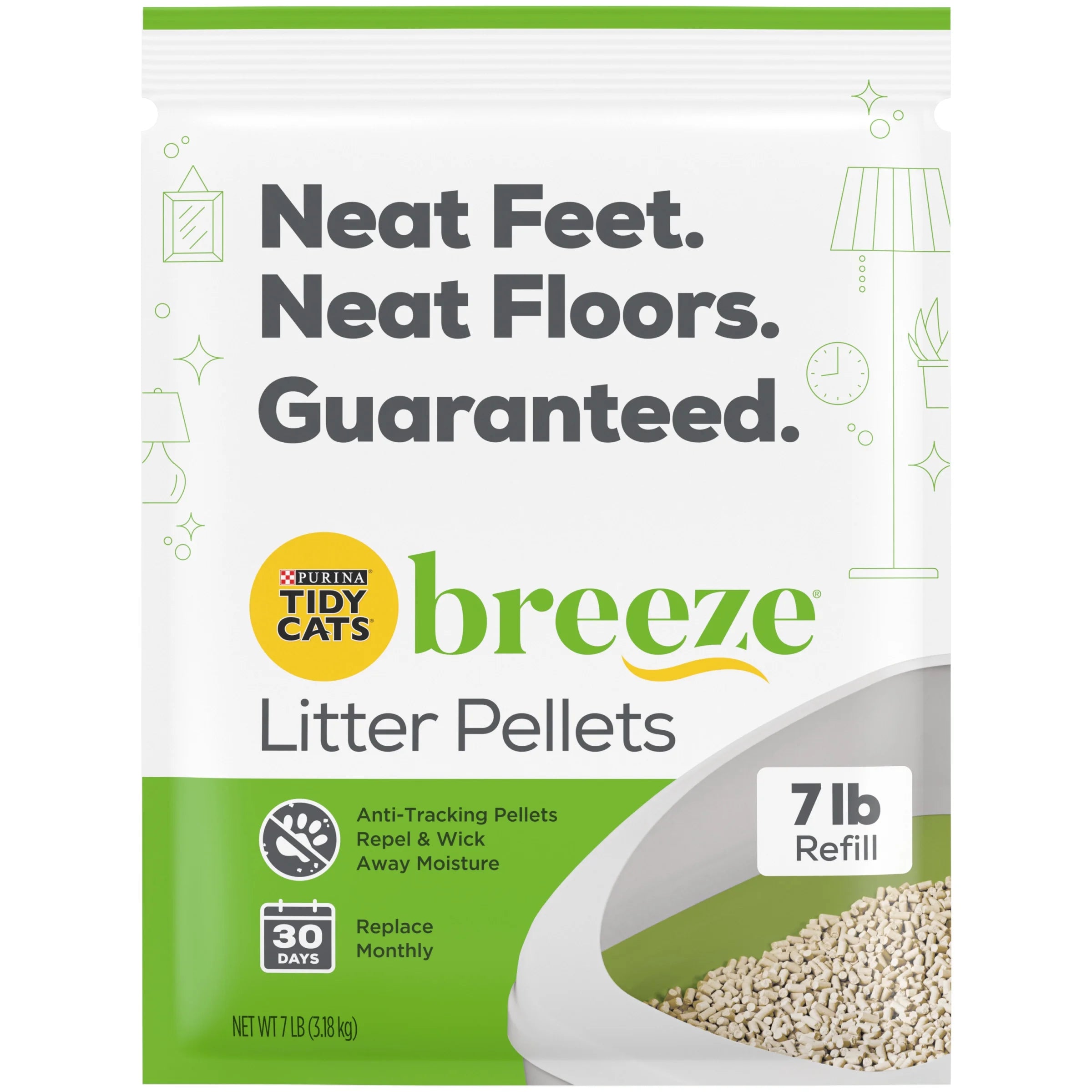 Tidy Cats Breeze Unscented Cat Litter Refill - 4 Pack, 99.9% Dust Free for Effortless Multi-Cat Care!
