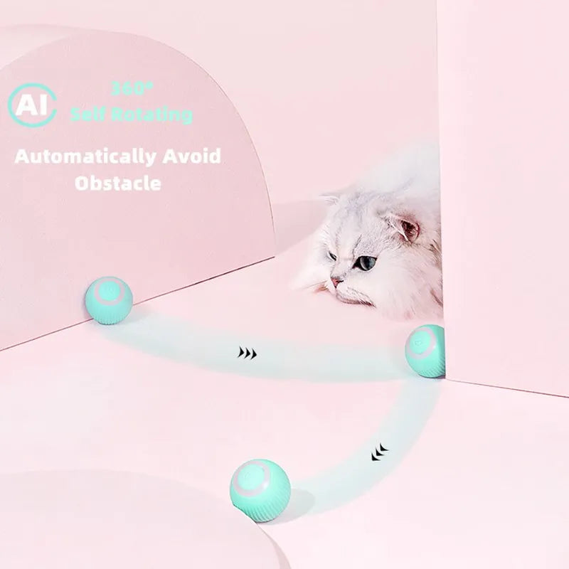 Engaging and Fun Smart Interactive Rolling Cat Ball - The Ultimate Automatic Electronic Toy for Your Indoor Kitty!