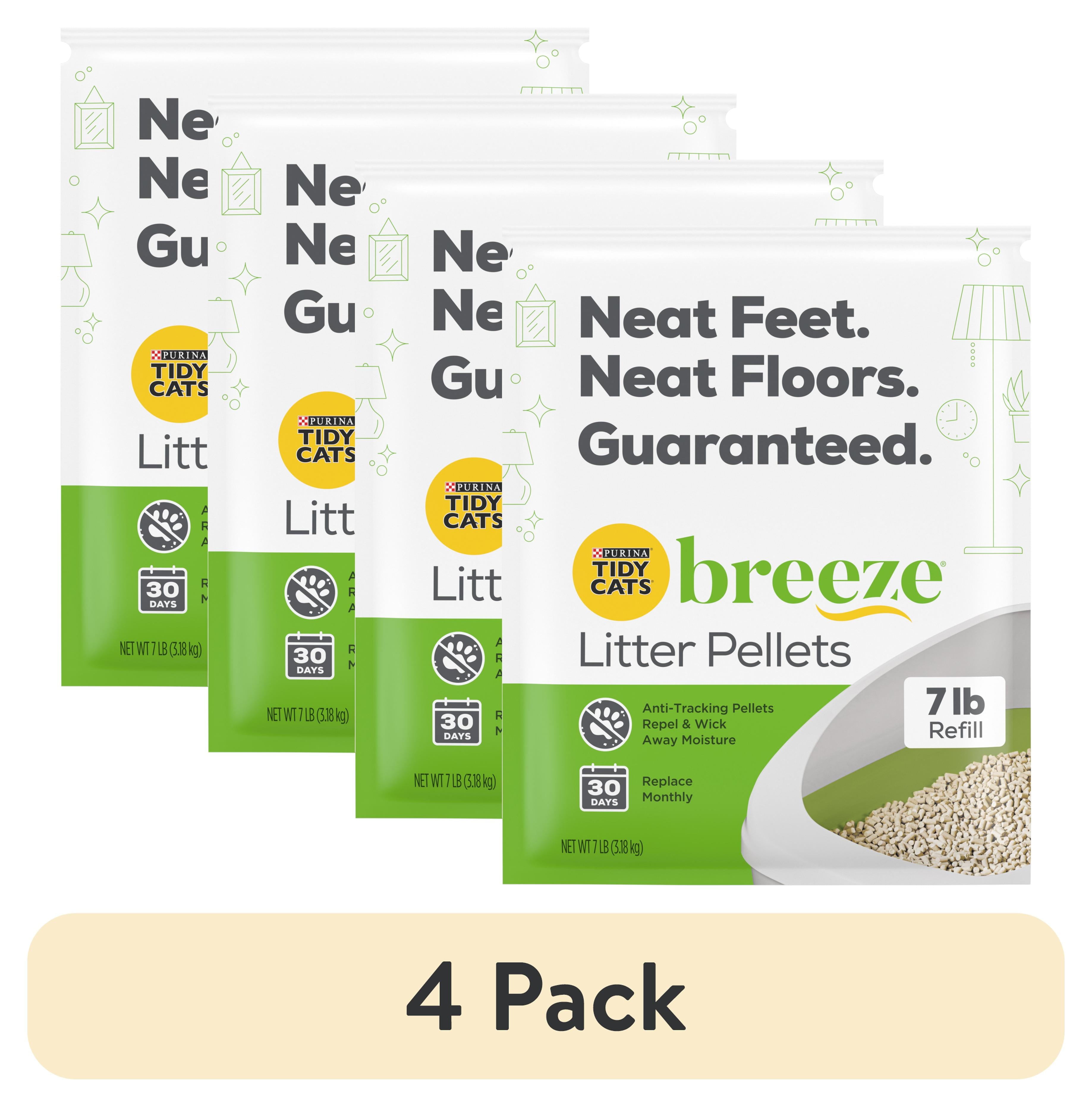 Tidy Cats Breeze Unscented Cat Litter Refill - 4 Pack, 99.9% Dust Free for Effortless Multi-Cat Care!