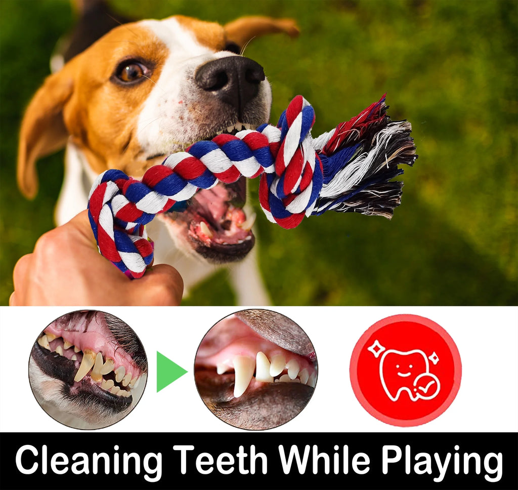 Unleash the Fun with Our Large Dog Chew Toys - 12 Pack of Indestructible Cotton Rope Toys for Aggressive Chewers!