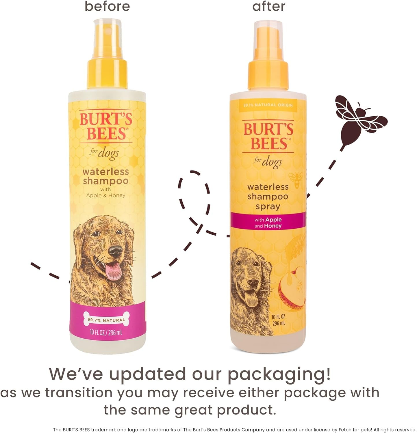 Transform Your Dog's Grooming Routine with Our All-Natural Waterless Shampoo Spray - Infused with Apple & Honey - 10 Oz