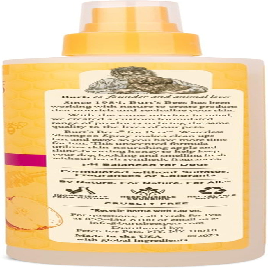 Transform Your Dog's Grooming Routine with Our All-Natural Waterless Shampoo Spray - Infused with Apple & Honey - 10 Oz