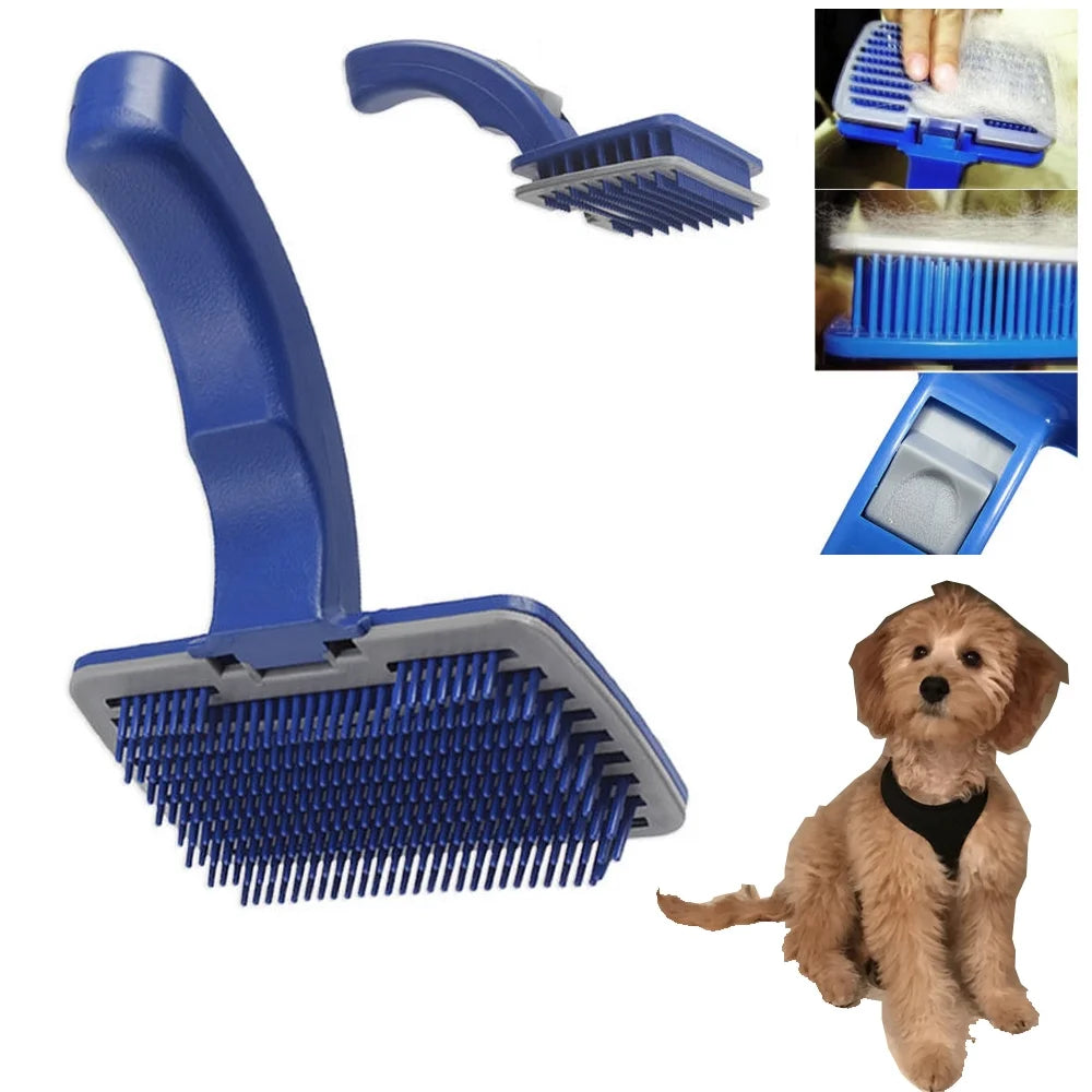 Ultimate Self-Cleaning Slicker Brush for Dogs and Cats - Effortless Shedding & Grooming Solution!