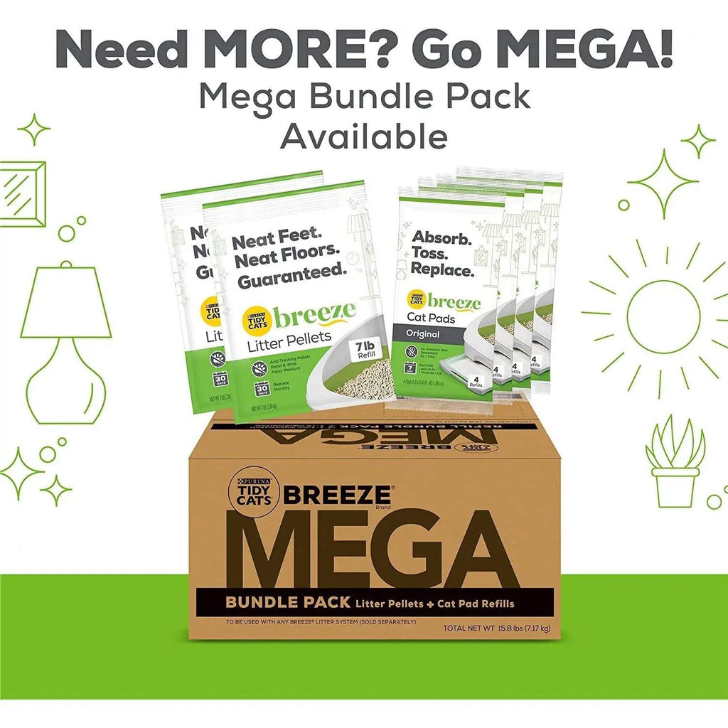 Tidy Cats Breeze Unscented Cat Litter Refill - 4 Pack, 99.9% Dust Free for Effortless Multi-Cat Care!