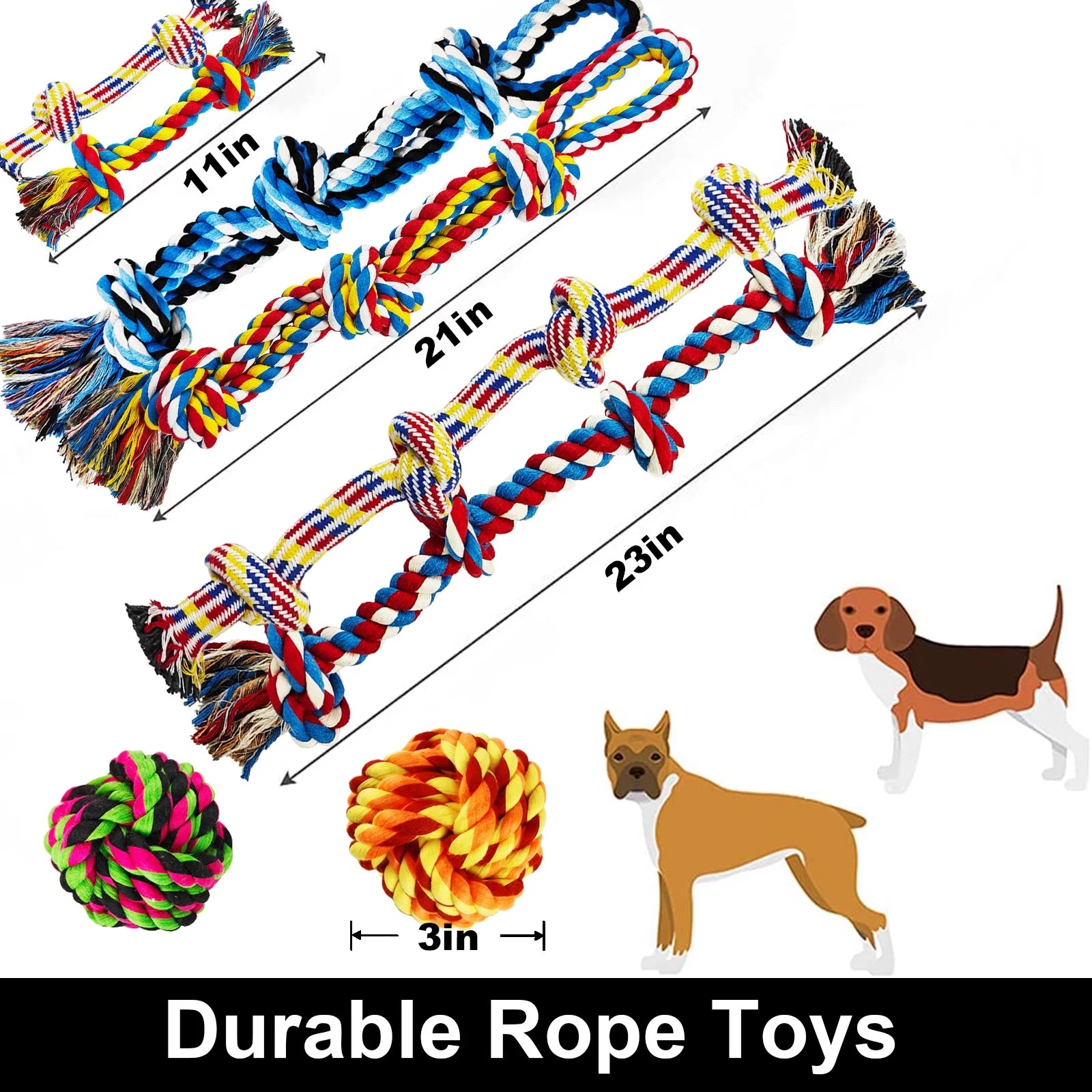 Unleash the Fun with Our Large Dog Chew Toys - 12 Pack of Indestructible Cotton Rope Toys for Aggressive Chewers!