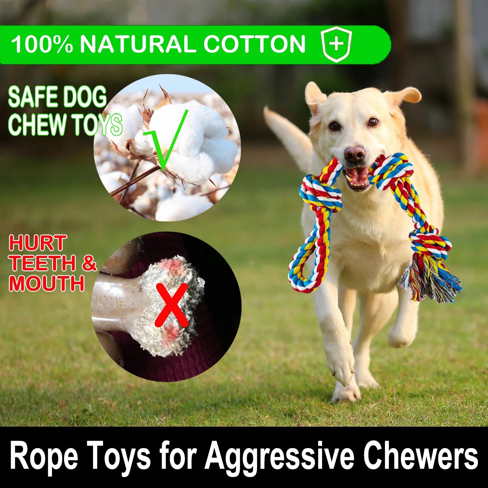 Unleash the Fun with Our Large Dog Chew Toys - 12 Pack of Indestructible Cotton Rope Toys for Aggressive Chewers!