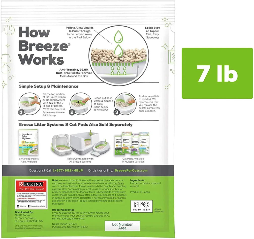 Tidy Cats Breeze Unscented Cat Litter Refill - 4 Pack, 99.9% Dust Free for Effortless Multi-Cat Care!