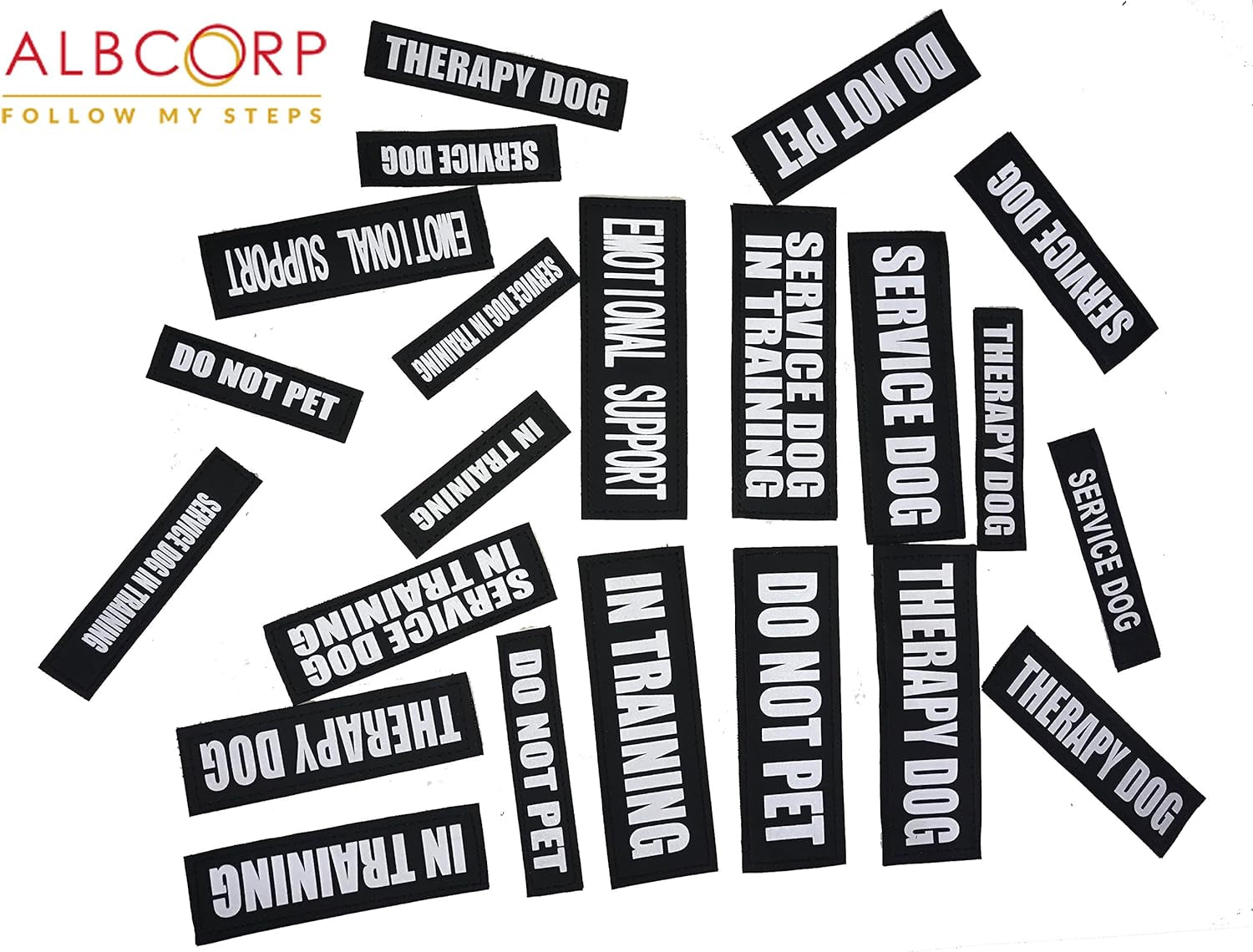 Enhance Your Service Dog's Safety with Reflective Service Dog in Training Patches - Medium Size (5 x 1.5 Inches) with Secure Hook and Loop Backing