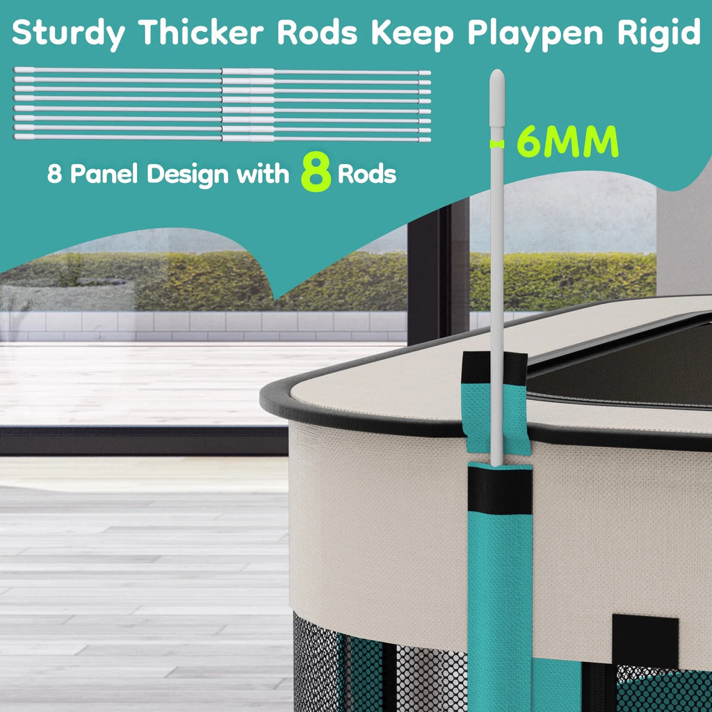 Premium Foldable Pet Playpen - Versatile Portable Exercise Kennel for Dogs, Cats, and Small Animals with Removable Shade Cover for Indoor & Outdoor Fun