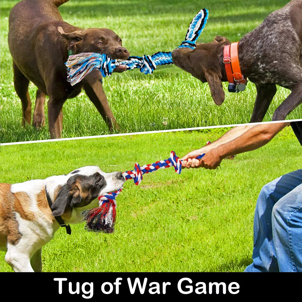 Unleash the Fun with Our Large Dog Chew Toys - 12 Pack of Indestructible Cotton Rope Toys for Aggressive Chewers!
