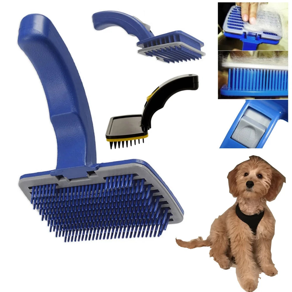 Ultimate Self-Cleaning Slicker Brush for Dogs and Cats - Effortless Shedding & Grooming Solution!