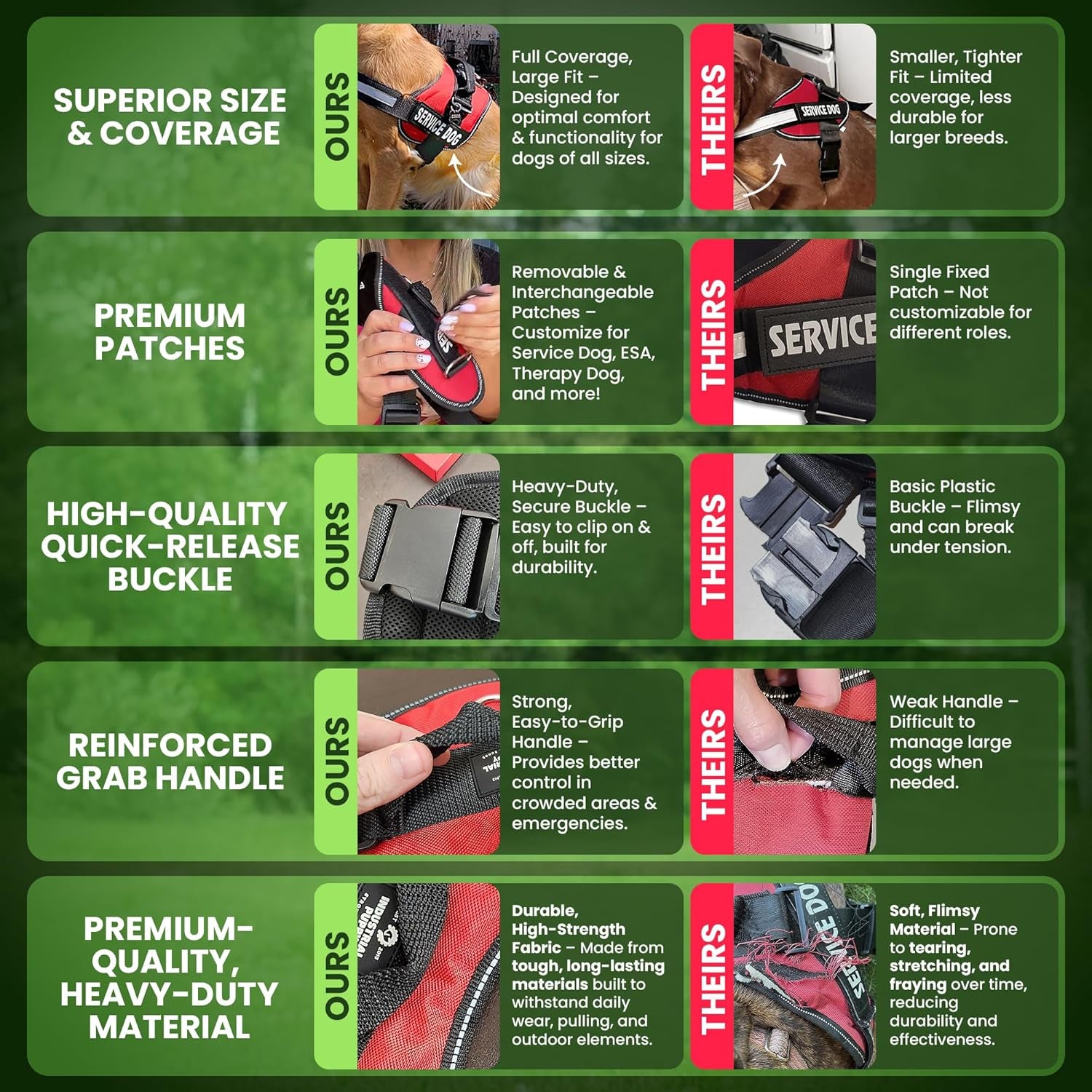 Ultimate Comfort & Control: Premium Adjustable Service Dog Vest and Leash Set with Reflective Patches - Perfect for All Breeds!