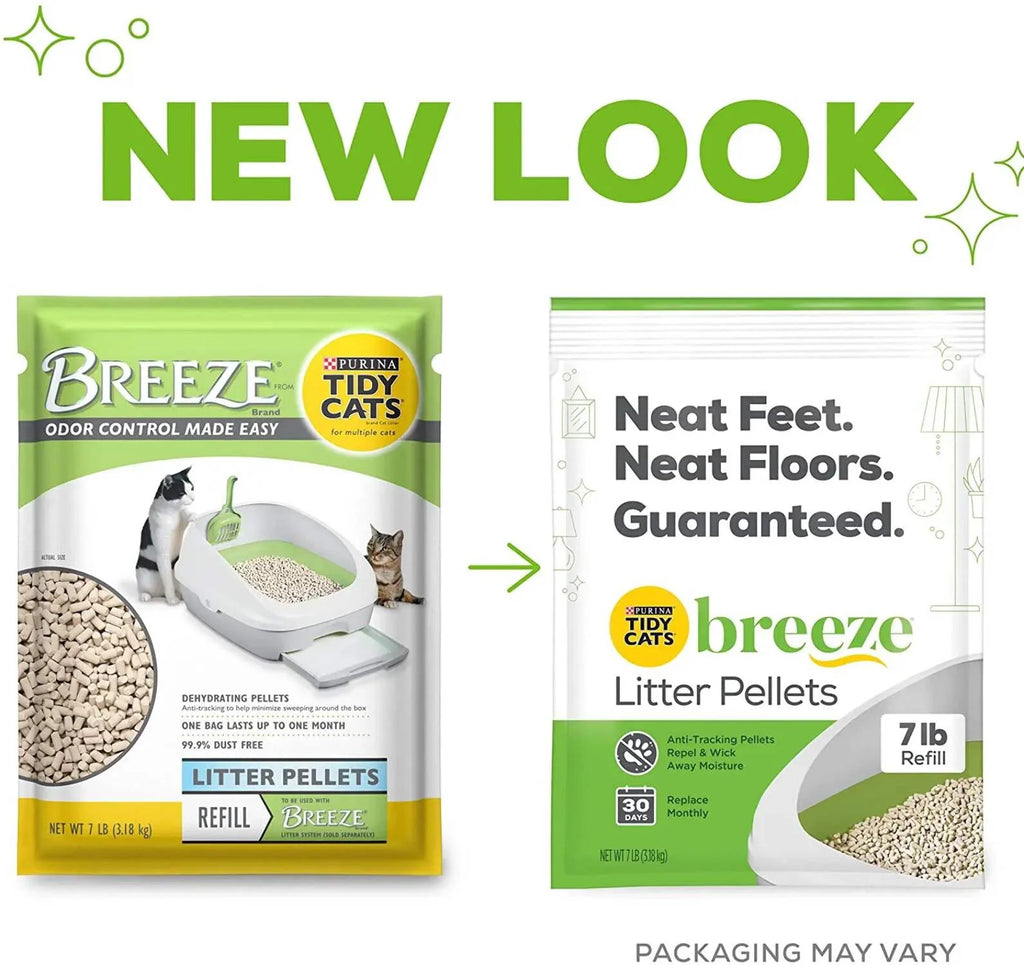 Tidy Cats Breeze Unscented Cat Litter Refill - 4 Pack, 99.9% Dust Free for Effortless Multi-Cat Care!