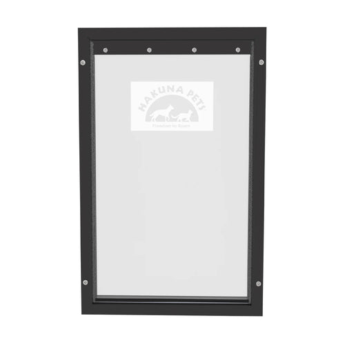 Elevate Your Pet's Freedom with the Black Deluxe Extra Large Aluminum Pet Door – Ideal for Dogs Up to 220 lbs and Doors Up to 2.76" Thick