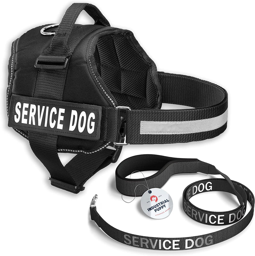 Ultimate Comfort & Control: Premium Adjustable Service Dog Vest and Leash Set with Reflective Patches - Perfect for All Breeds!