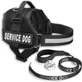 Ultimate Comfort & Control: Premium Adjustable Service Dog Vest and Leash Set with Reflective Patches - Perfect for All Breeds!